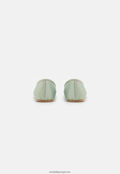 mulheres bombas de balé verde F4BZ0D2149 Anna Field