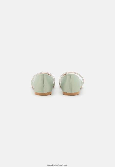 mulheres bombas de balé verde F4BZ0D2150 Anna Field