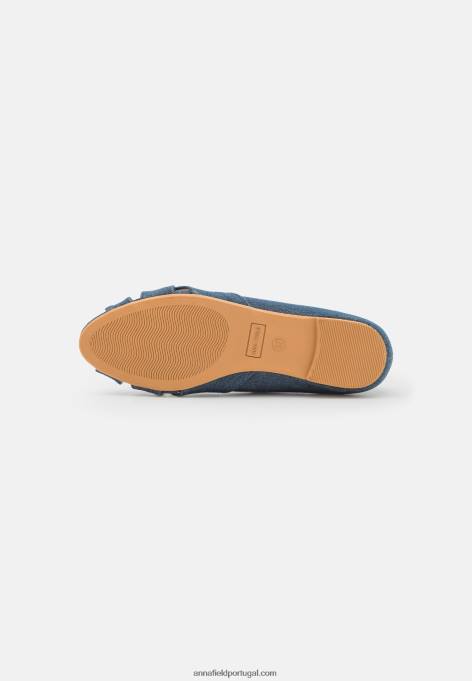 mulheres sapatilha de balé peeptoe azul F4BZ0D2120 Anna Field