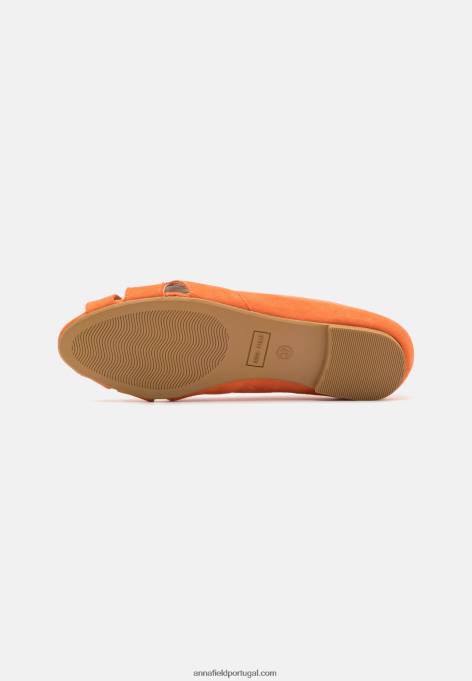 mulheres sapatilha de balé peeptoe laranja F4BZ0D2153 Anna Field