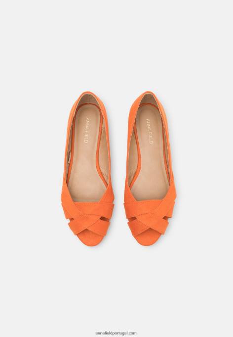 mulheres sapatilha de balé peeptoe laranja F4BZ0D2153 Anna Field