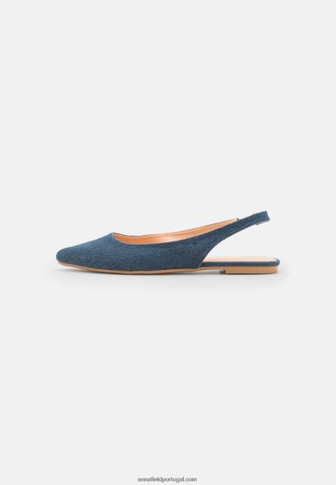 mulheres sapatilhas de balé slingback azuis F4BZ0D2183 Anna Field