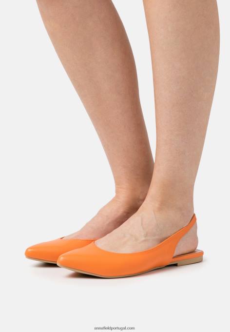 mulheres sapatilhas de balé slingback laranja F4BZ0D2184 Anna Field