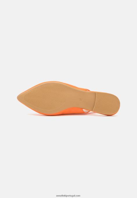 mulheres sapatilhas de balé slingback laranja F4BZ0D2184 Anna Field