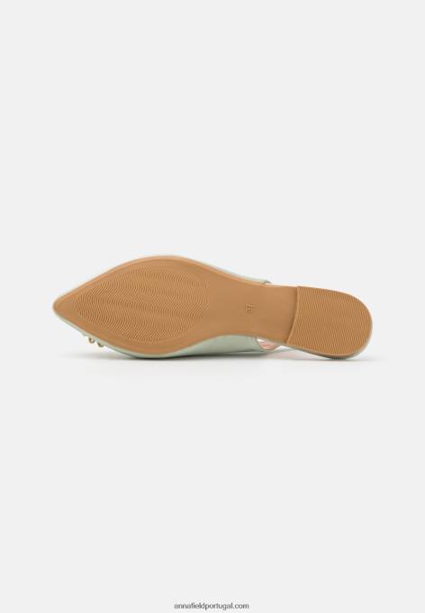 mulheres sapatilhas de balé slingback verde F4BZ0D2186 Anna Field