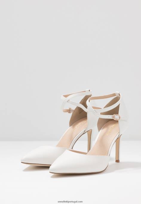 mulheres bombas de couro salto alto branco F4BZ0D1693 Anna Field