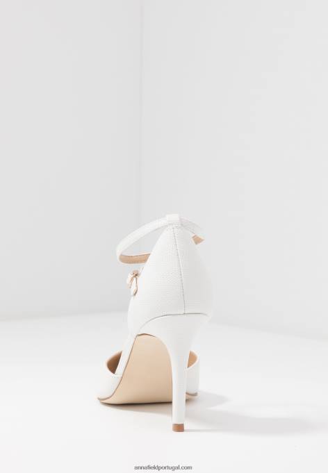 mulheres bombas de couro salto alto branco F4BZ0D1693 Anna Field