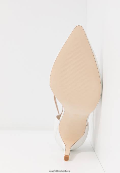 mulheres bombas de couro salto alto branco F4BZ0D1693 Anna Field