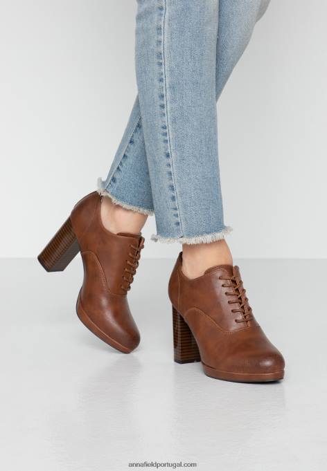 mulheres botins salto alto comfort cognac F4BZ0D1748 Anna Field