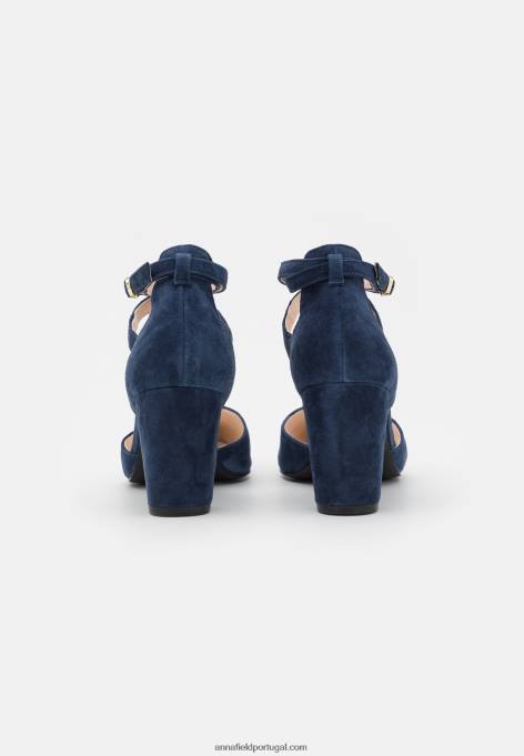 mulheres salto alto de couro azul escuro F4BZ0D1624 Anna Field