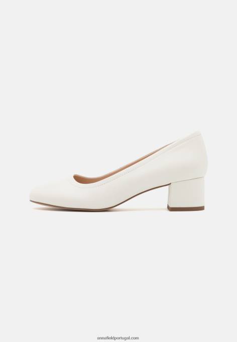 mulheres salto clássico couro conforto branco F4BZ0D1651 Anna Field