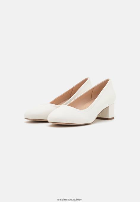 mulheres salto clássico couro conforto branco F4BZ0D1651 Anna Field