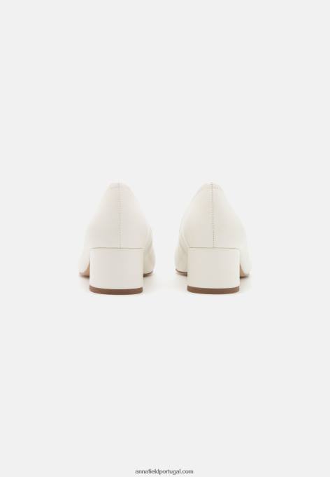 mulheres salto clássico couro conforto branco F4BZ0D1651 Anna Field