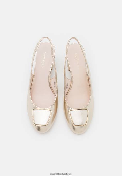 mulheres salto clássico em couro dourado F4BZ0D1630 Anna Field