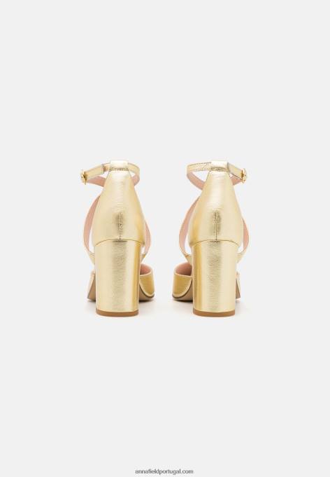 mulheres salto clássico em couro dourado F4BZ0D1639 Anna Field