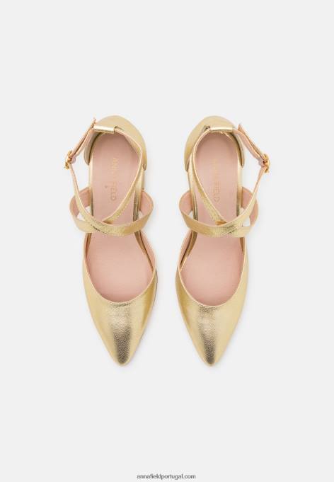 mulheres salto clássico em couro dourado F4BZ0D1639 Anna Field