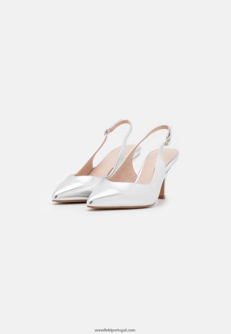mulheres salto clássico em couro prata F4BZ0D1637 Anna Field