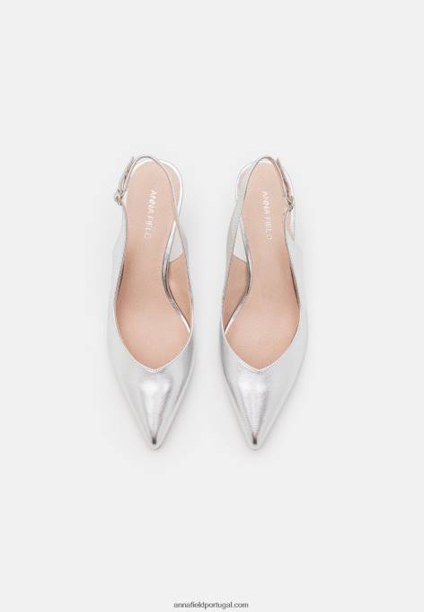 mulheres salto clássico em couro prata F4BZ0D1637 Anna Field