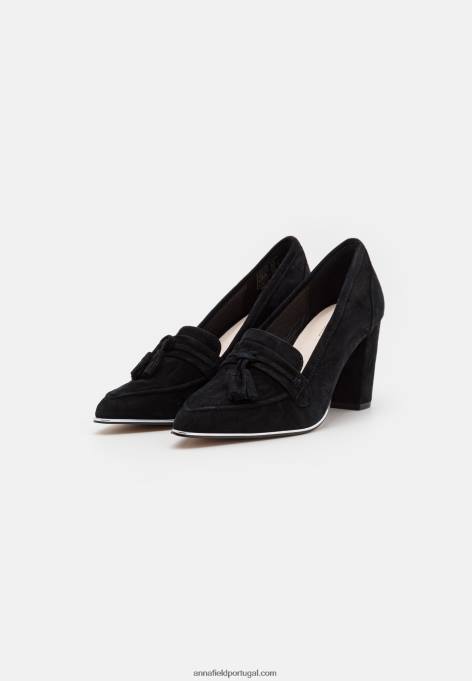 mulheres salto clássico em couro preto F4BZ0D1678 Anna Field