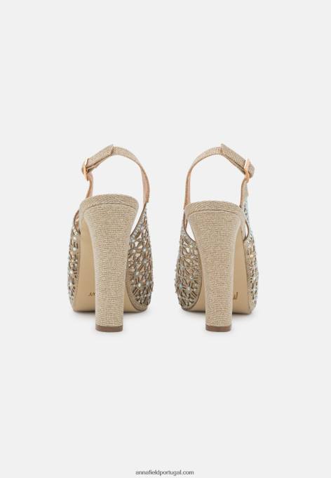 mulheres salto plataforma ouro F4BZ0D1706 Anna Field
