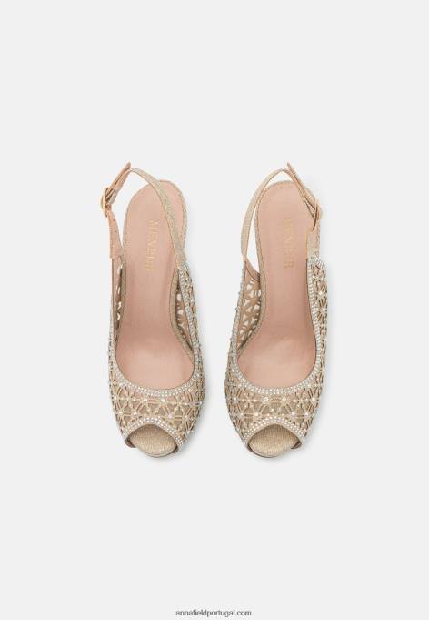 mulheres salto plataforma ouro F4BZ0D1706 Anna Field