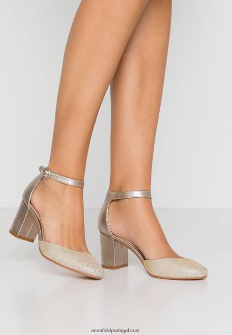 mulheres saltos clássicos de couro champanhe F4BZ0D1599 Anna Field