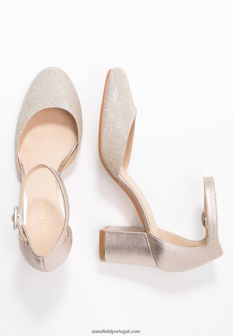 mulheres saltos clássicos de couro champanhe F4BZ0D1599 Anna Field