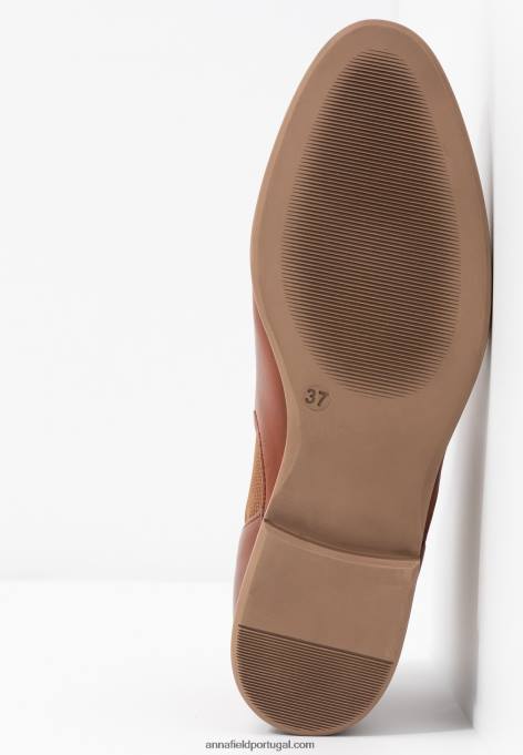 mulheres bota de couro conhaque F4BZ0D1905 Anna Field