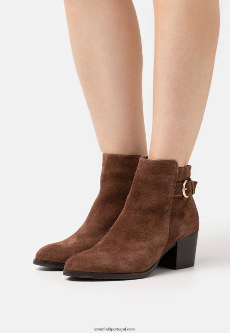 mulheres bota de couro conhaque F4BZ0D1935 Anna Field