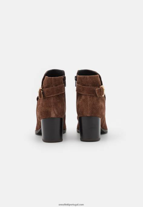 mulheres bota de couro conhaque F4BZ0D1935 Anna Field
