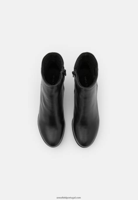 mulheres bota de inverno de couro bota preta F4BZ0D1993 Anna Field