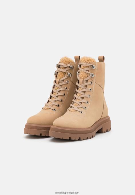 mulheres bota plataforma couro bege F4BZ0D2034 Anna Field