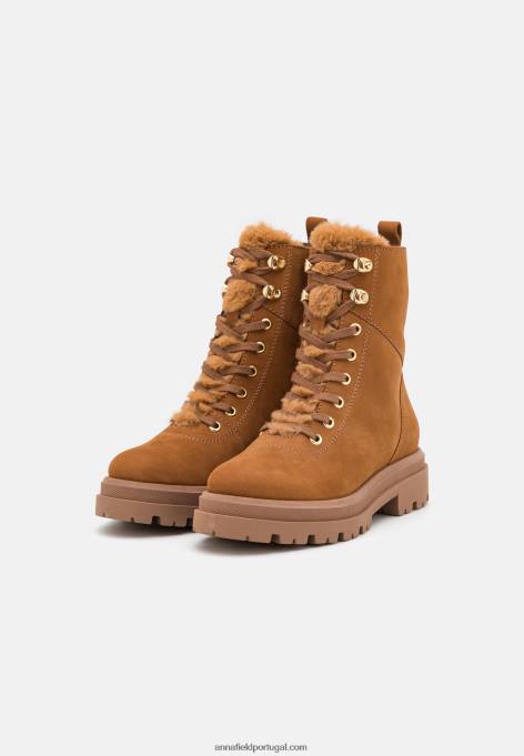 mulheres bota plataforma couro conhaque F4BZ0D2037 Anna Field