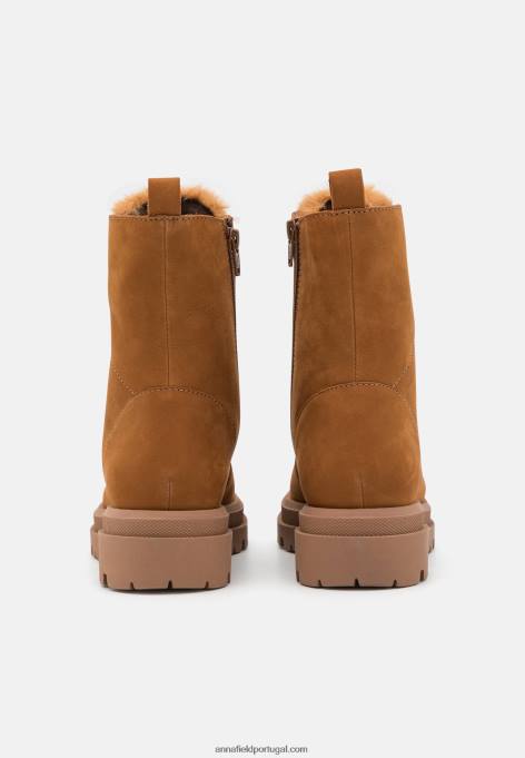 mulheres bota plataforma couro conhaque F4BZ0D2037 Anna Field