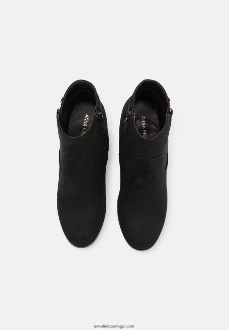 mulheres botas de cano curto pretas F4BZ0D1897 Anna Field