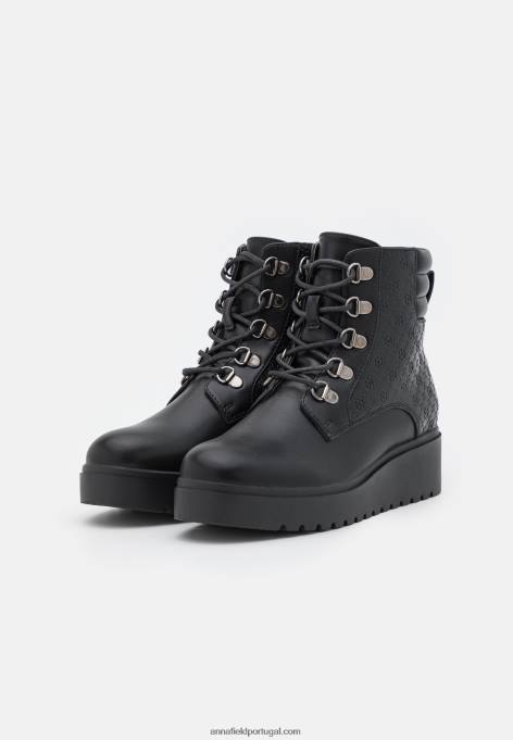 mulheres botas de cano curto pretas F4BZ0D2035 Anna Field