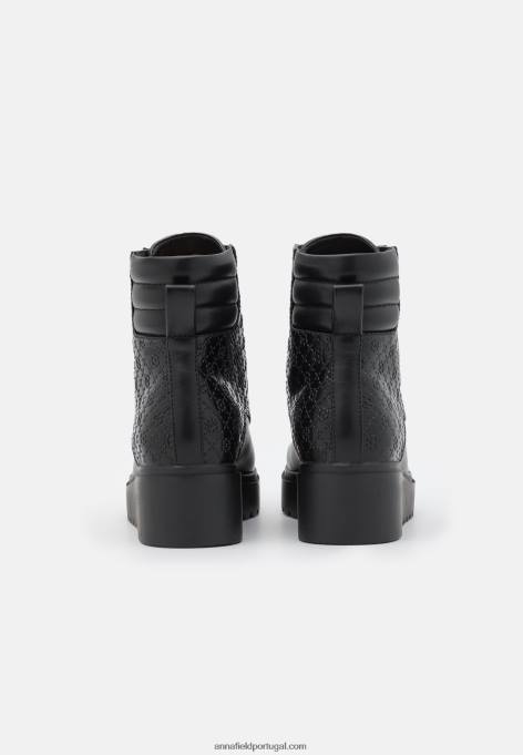 mulheres botas de cano curto pretas F4BZ0D2035 Anna Field
