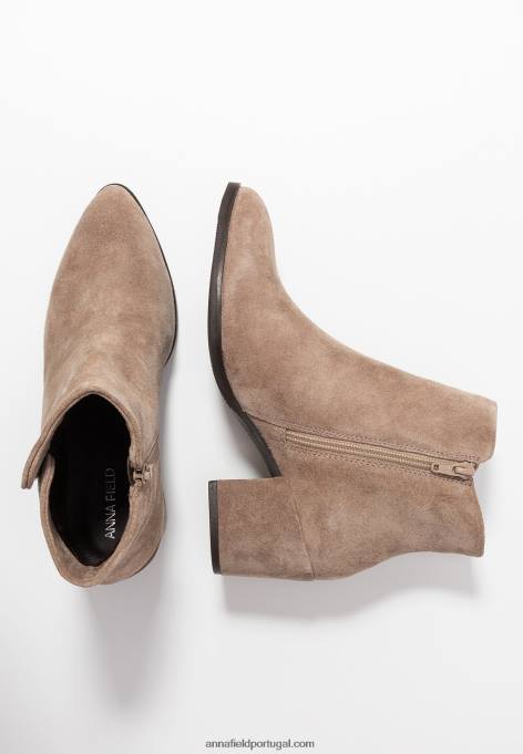 mulheres botas de couro bege F4BZ0D1931 Anna Field