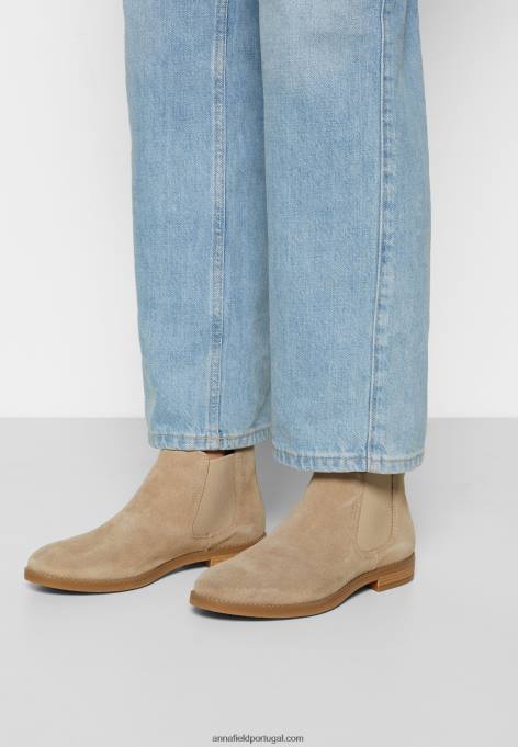 mulheres botas de couro bege F4BZ0D2005 Anna Field