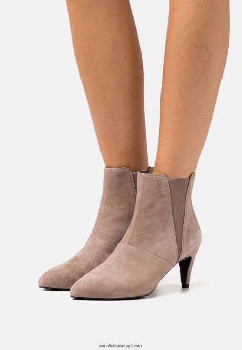 mulheres botas de couro taupe F4BZ0D1898 Anna Field