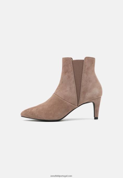mulheres botas de couro taupe F4BZ0D1898 Anna Field