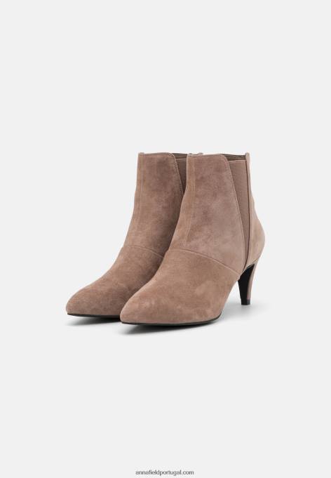 mulheres botas de couro taupe F4BZ0D1898 Anna Field