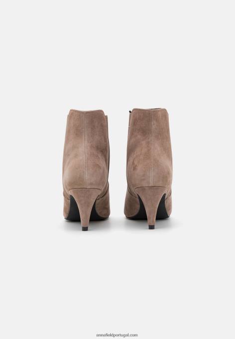 mulheres botas de couro taupe F4BZ0D1898 Anna Field