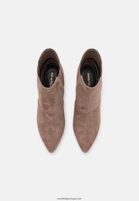 mulheres botas de couro taupe F4BZ0D1898 Anna Field