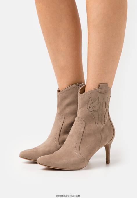mulheres botas de salto alto taupe F4BZ0D2048 Anna Field