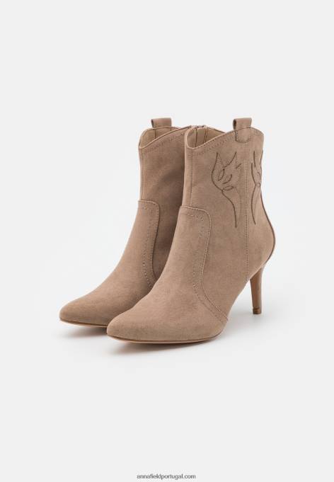 mulheres botas de salto alto taupe F4BZ0D2048 Anna Field