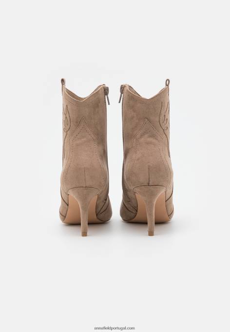 mulheres botas de salto alto taupe F4BZ0D2048 Anna Field