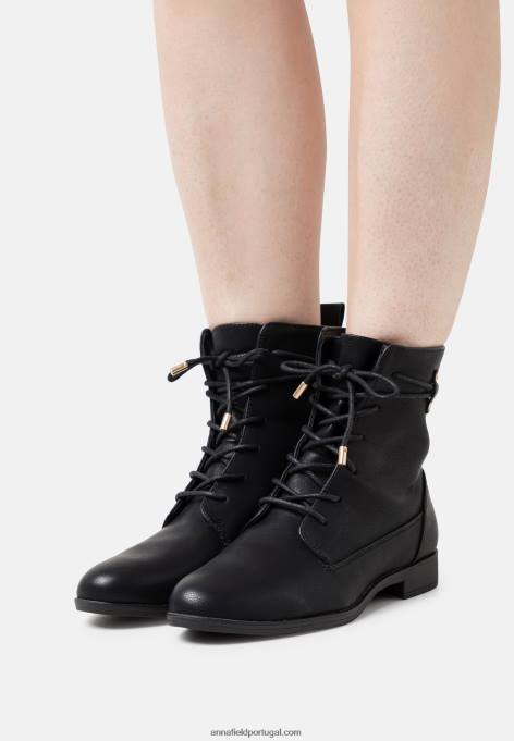 mulheres botas pretas com cadarço F4BZ0D2016 Anna Field