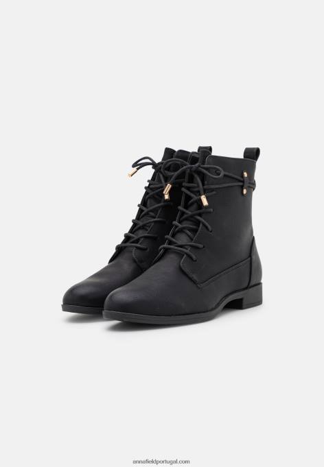 mulheres botas pretas com cadarço F4BZ0D2016 Anna Field