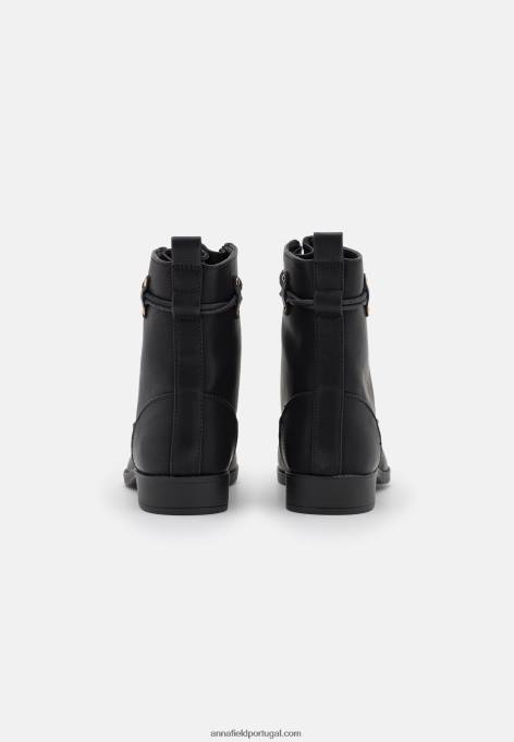 mulheres botas pretas com cadarço F4BZ0D2016 Anna Field